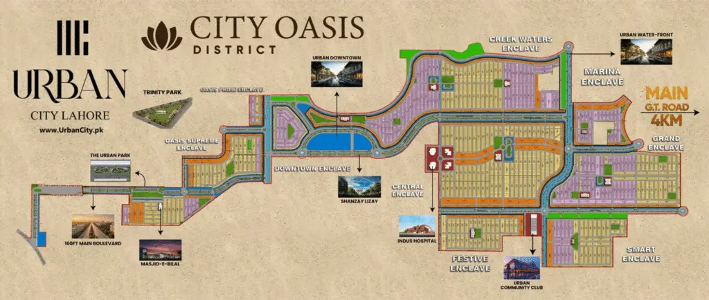 urban city lahore map